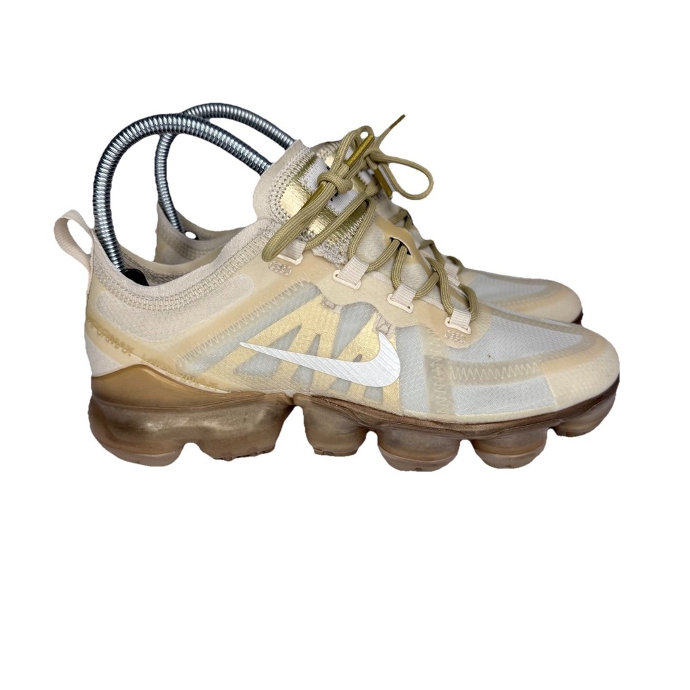 Nike Women’s VaporMax-style Athletic Shoes Beige and White
